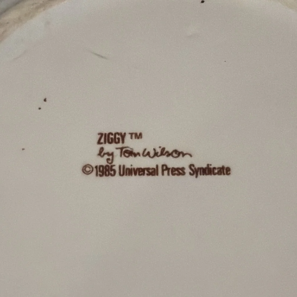 HTF‎ 1985 ZIGGY Cookie Jar w Lid Don't Forget To Add The LOVE Marsh Earthenware